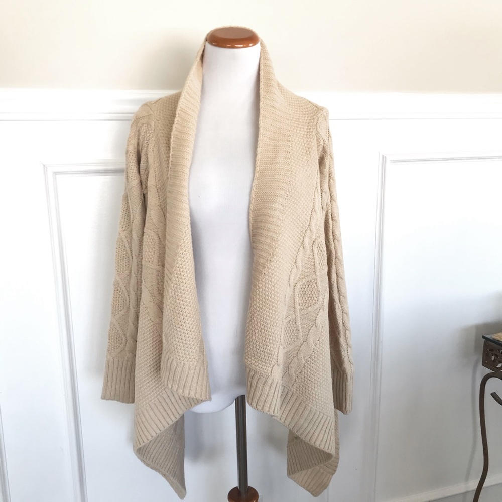 Cable Wrap Draped Cardigan Sweater - Picture 7 of 10